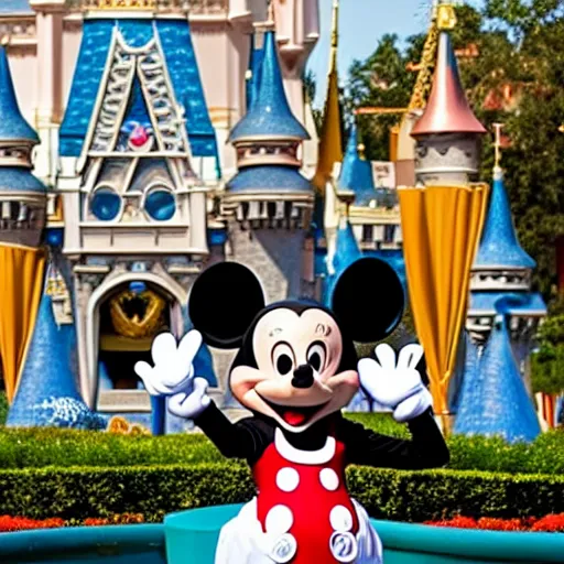 Prompt: mickey mouse in disney world orlando florida