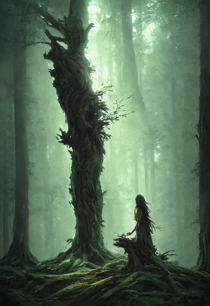 Image similar to Spirit soul of forest, by Greg Rutkowski