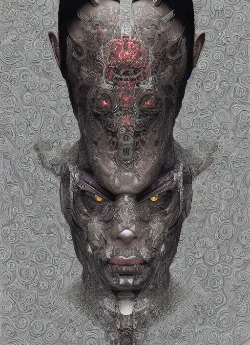 Prompt: portrait of a seductive cybernetic biopunk yakuza, imari, modern fine art, fractal, in the style of ghosts in the machine, intricate ornaments, elegant, highly detailed, digital photography, subsurface scattering, by mc escher and greg rutkowski,
