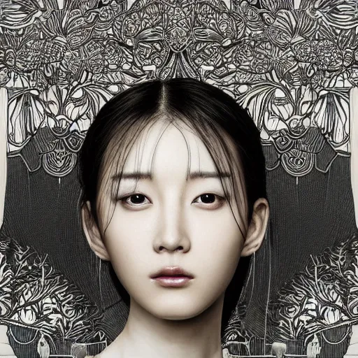 Prompt: the portrait of an unbelievably beautiful, elegant, and sophicated young yoo seung ok partially made of broccoli, an ultrafine detailed illustration by james jean, intricate linework, bright colors, final fantasy, behance contest winner, vanitas, angular, altermodern, unreal engine 5 highly rendered, global illumination, radiant light, detailed and intricate environment