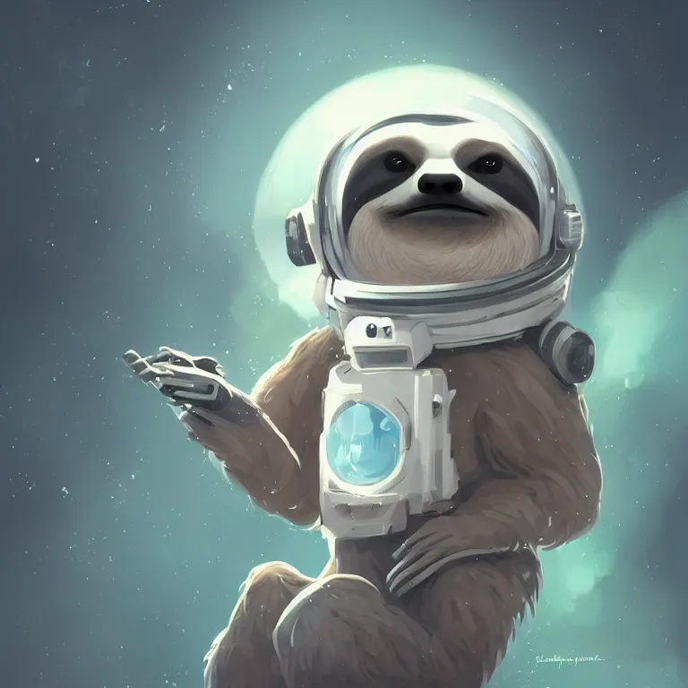 Image similar to A cute sloth astronaut, digital painting, artstation, award winning, concept art, sharp focus, cinematic lighting, illustration, cgsociety