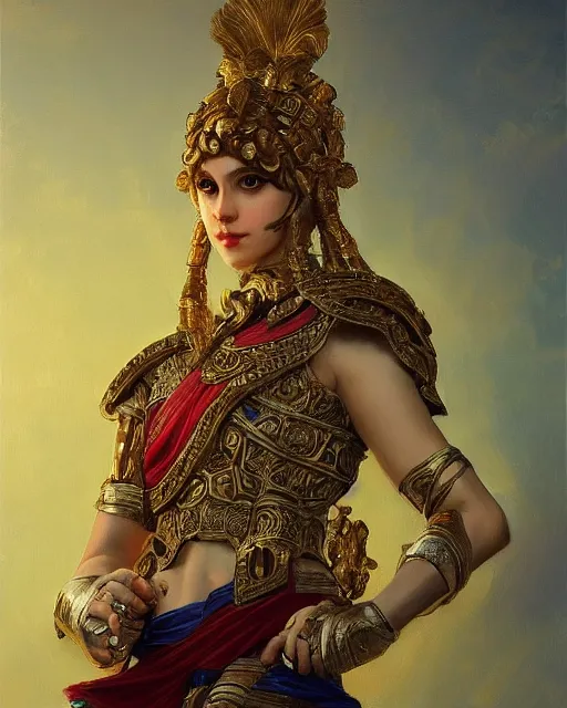 Image similar to portrait of an ancient greek character in intricate ornate armor, by ilya kuvshinov, by thomas lawrence, by bayard wu, trending on artstation, masterpiece