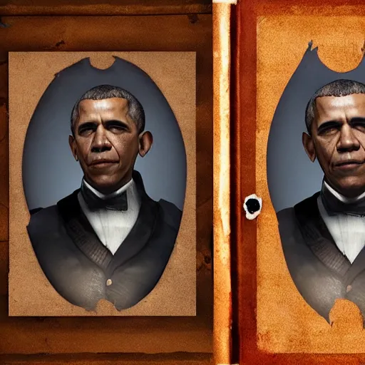 Prompt: Portrait photography of Barak Obama as a hunter from 'Bloodborne'