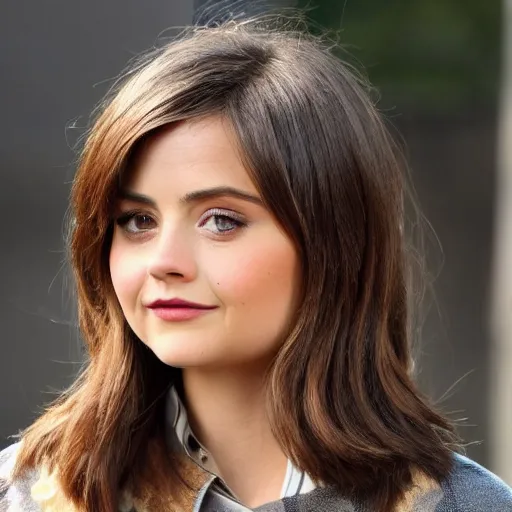 Image similar to jenna coleman transformed into humanoid fox