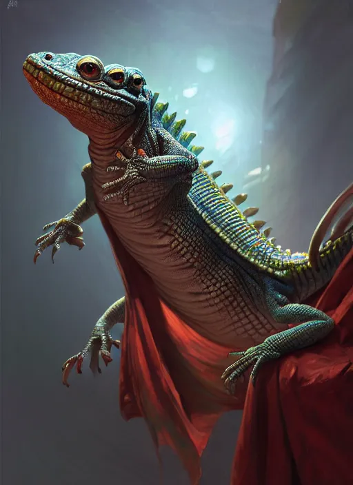 Image similar to humanoid lizard with kimono, subsurface scattering, by jesper ejsing, justin gerard, tomasz alen kopera, cgsociety and fenghua zhong, highly detailed, rim light, cinematic lighting, illustration, art, octane render, very coherent, cinematic, hyper realism, high detail, octane render, 8 k