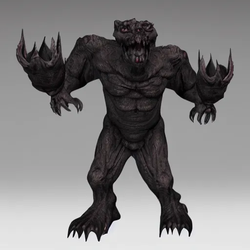 Image similar to monster demon, 3 d rendered