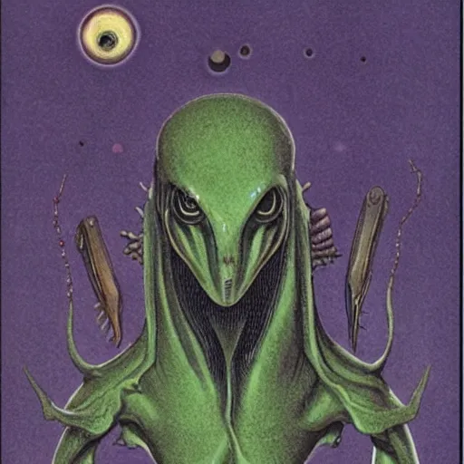 Image similar to aliens from the second edition of barlowe's guide to extraterrestrials