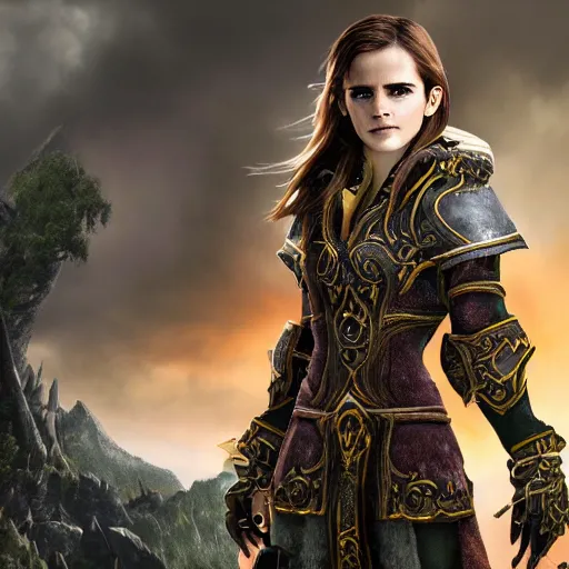 Image similar to emma watson in world of warcraft 4 k