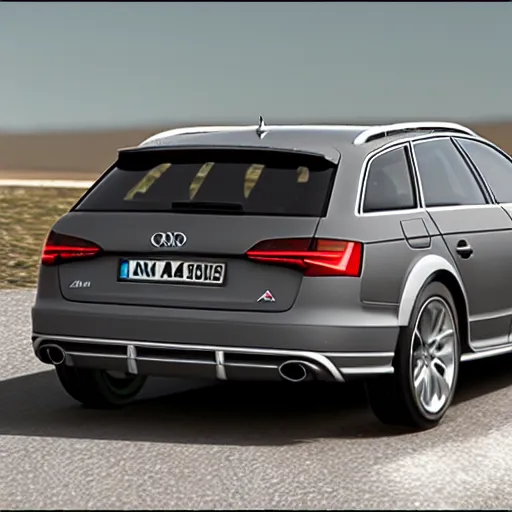 Image similar to audi a 4 quattro allroad ray - tracing render, unreal engine, 3 d, atmospheric light, godrays, award - winning, maya, blender