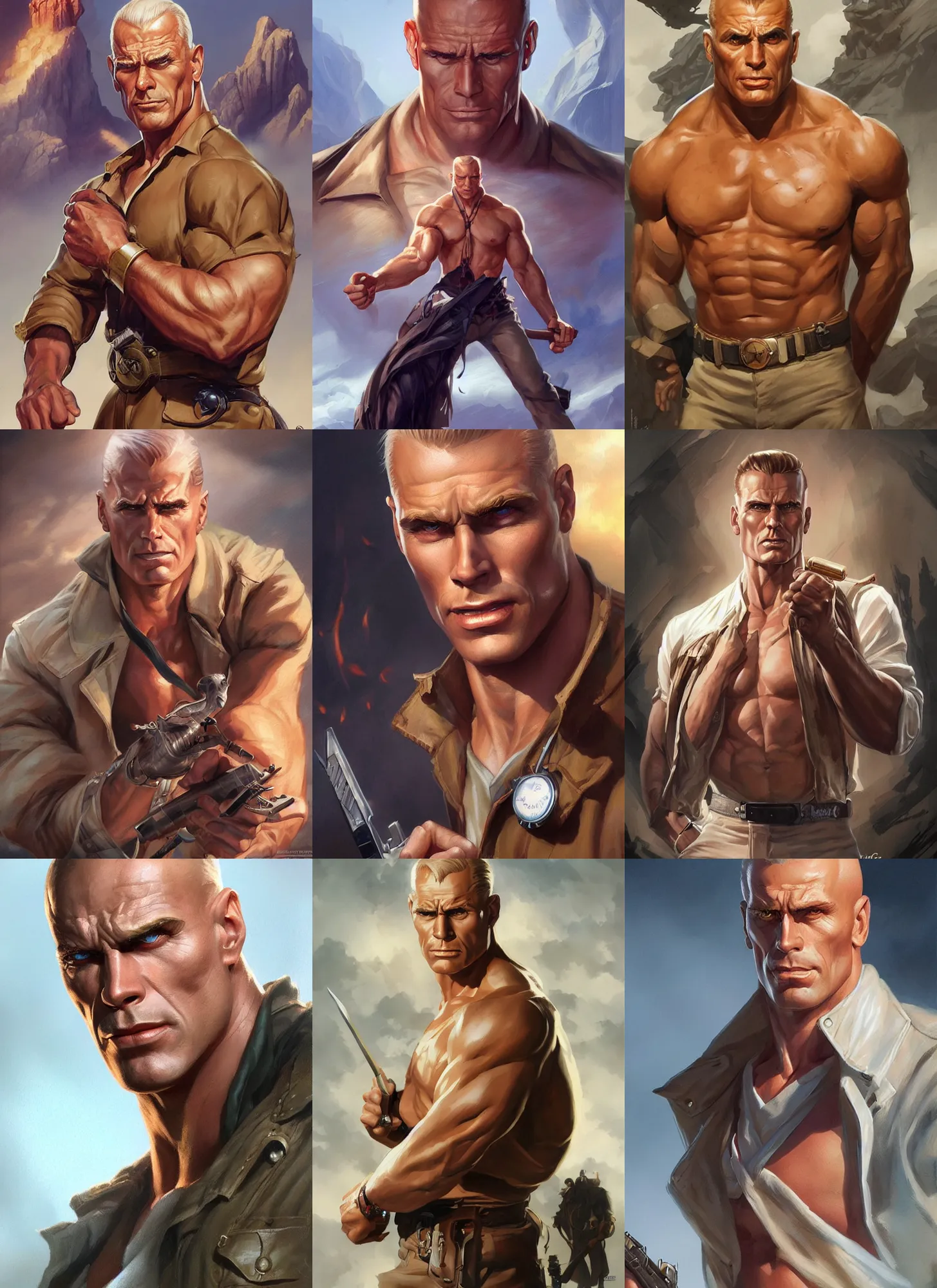 Image similar to doc savage, d & d, fantasy, portrait, highly detailed, digital painting, trending on artstation, concept art, sharp focus, illustration, art by artgerm and greg rutkowski and magali villeneuve