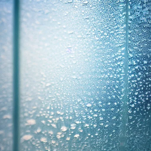 Image similar to a beautiful closeup photo of a frost patterns on a window as a painting of a sheep, hyper realistic, hyper detailed, octane render, raytracing, frost on a window