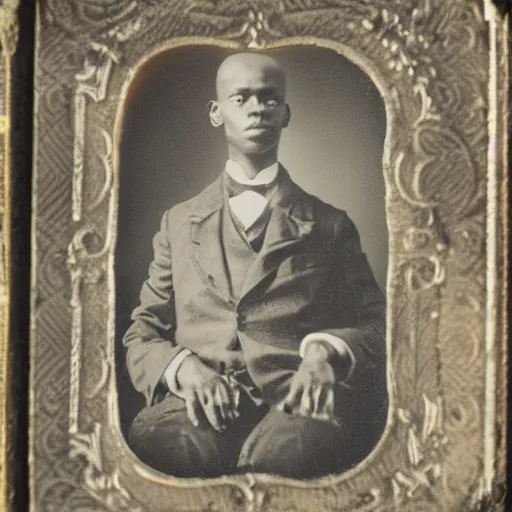 Image similar to A grime MC, ambrotype