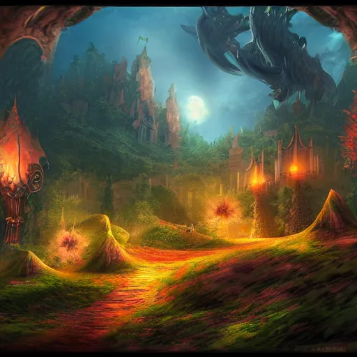 Image similar to Fantasy Realm, MMO, Digital Art, 4k