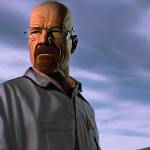 Prompt: a still of walter white in half - life ( 1 9 9 8 )