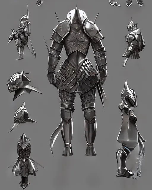 Image similar to noble armor, medieval fantasy concept art, trending on artstation, shiny silver with gold accents, flat shading, smooth lines, extremely clean, uncluttered, symmetrical, front view, simple line art