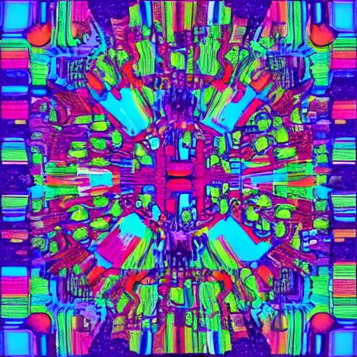 Prompt: a colorful autostereogram of a mind virus