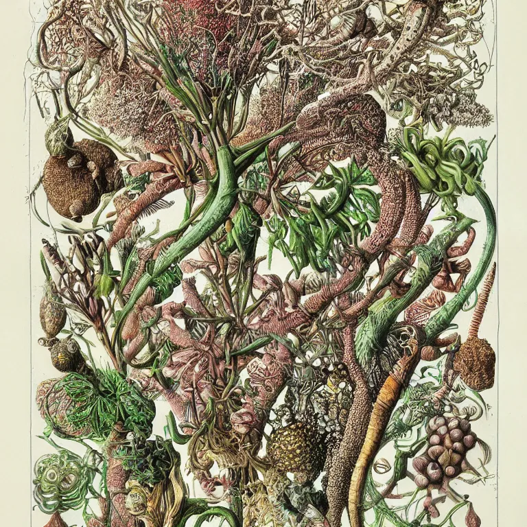 Image similar to hyperrealistic detailed illustration of the natural biological world by ernst haeckel