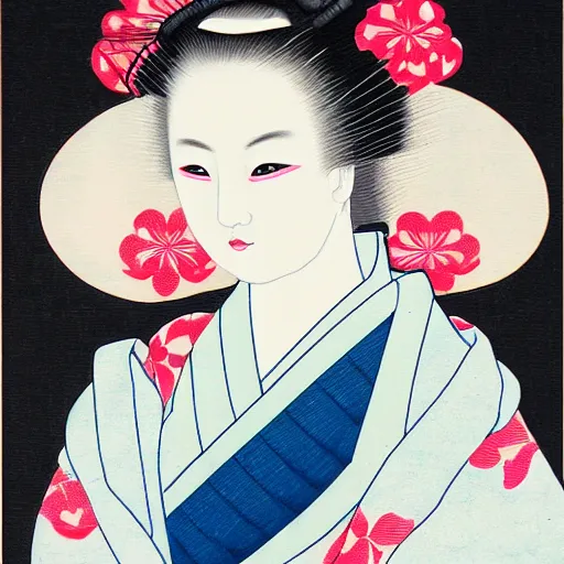 Image similar to crossed eyed geisha portrait
