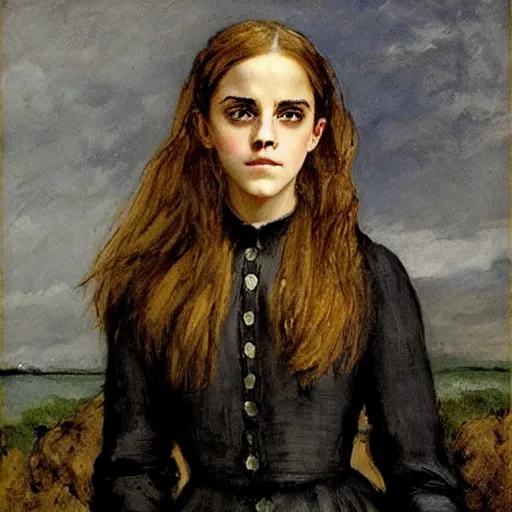 Image similar to Emma Watson by Gustave Courbet