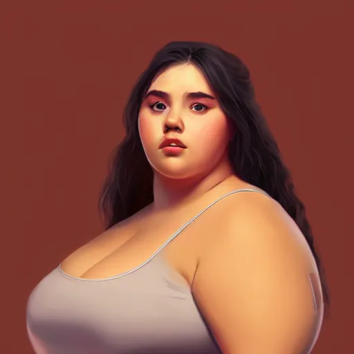 Image similar to portrait of a chonky young woman as drawn by eric anthony johnson ericanthonyj artstation 8 k