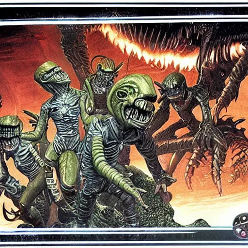 Image similar to the crew of the nostromo playing dungeons & dragons, alien 1 9 7 9, ron cobb, highly detailed, comic book, science fiction, used future