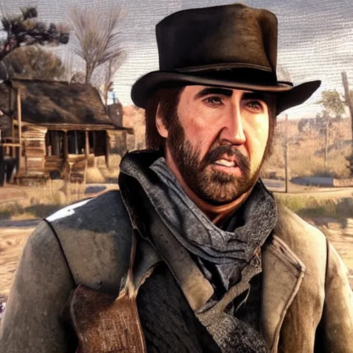 Image similar to nicolas cage in rdr2