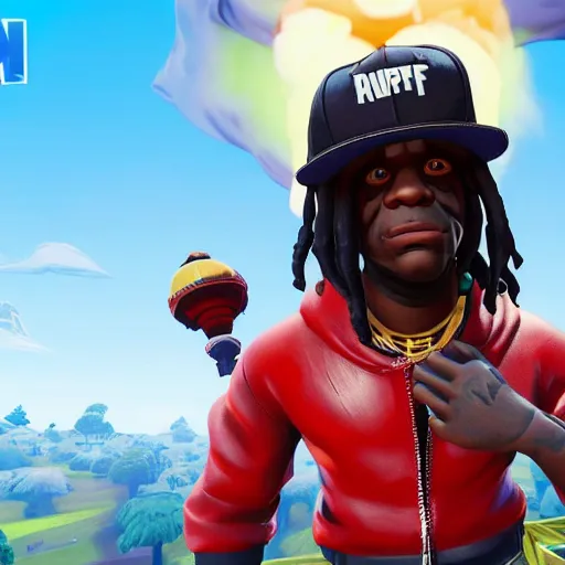 Image similar to rapper Chief Keef in Fortnite very detailed 4K quality super realistic