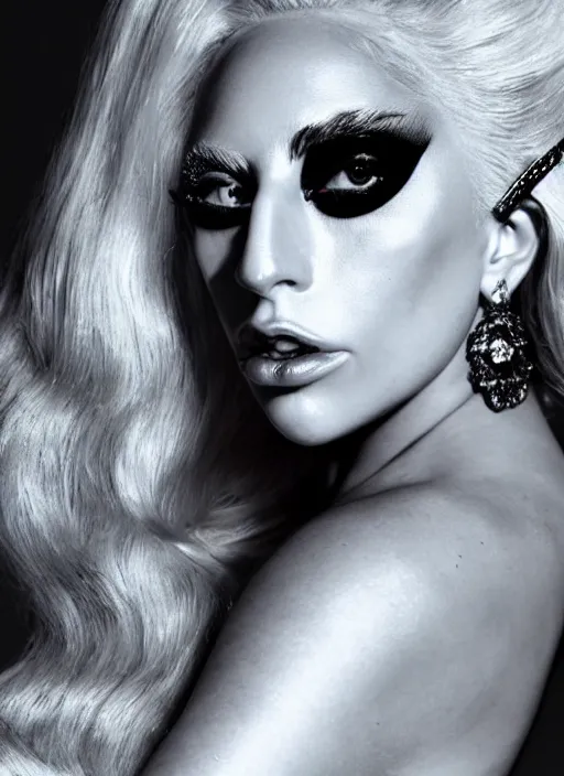 Image similar to lady gaga by nick knight, born this way, born this way album, red weapon 8 k s 3 5, cooke anamorphic / i lenses, highly detailed, cinematic lighting