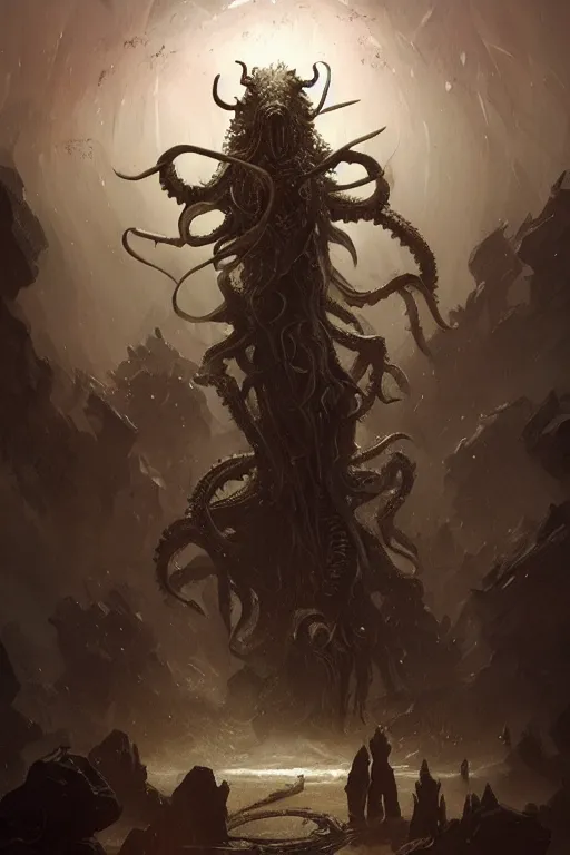 Image similar to lovecraftian monster, digital art, magic the gathering, mtg, by greg rutkowski, trending on artstation