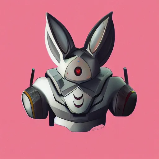 Image similar to rabbit robot in the style of huachong artstation