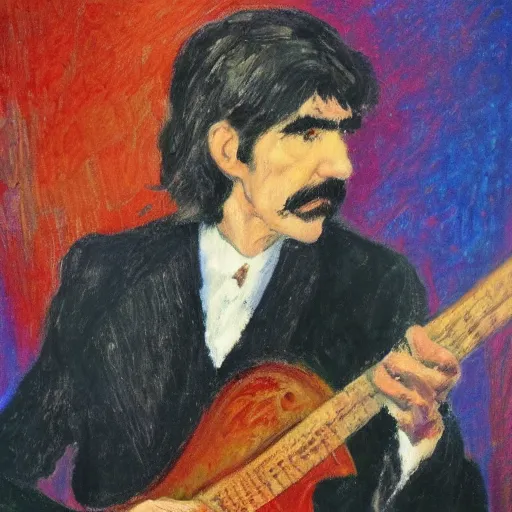 Prompt: impressionist era portrait of george harrison