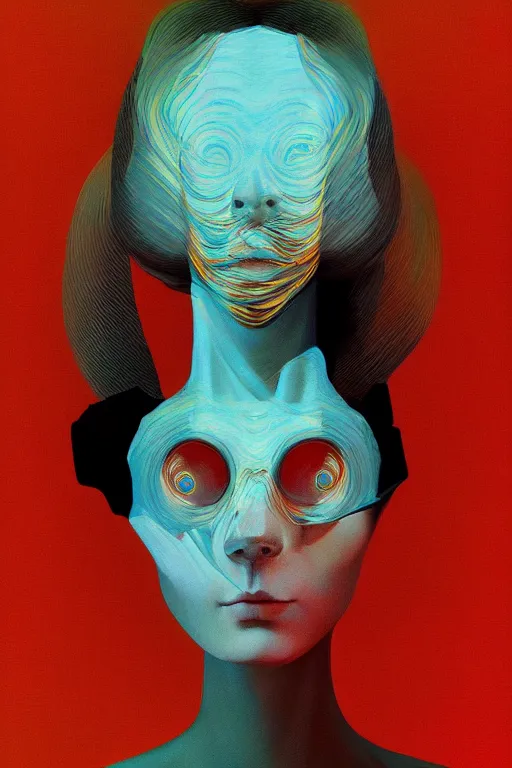 Image similar to woman wearing oculus and digital glitch head edward hopper and james gilleard, zdzislaw beksisnski, higly detailed