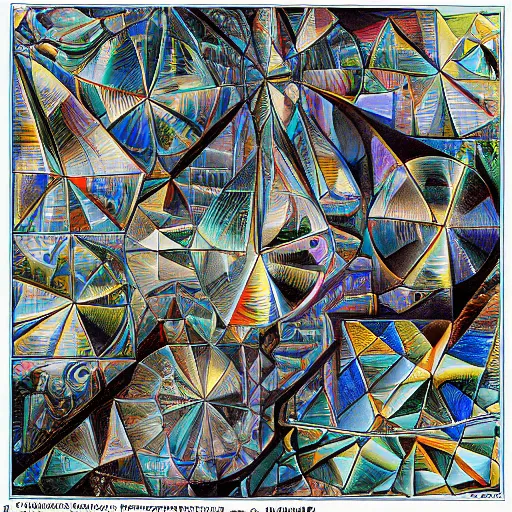 Prompt: helpful mental imagery polarized light photomicrograph crystallized memetic symbols thigmomorphogenesis with bismuth crystal inclusions and integrated circuit mystic symbolism in m. c. escher