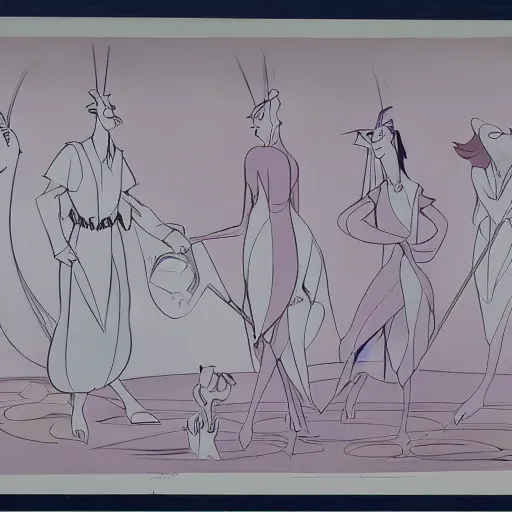 Prompt: character design original cel from Disney's Fantasia (1940)