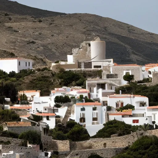 Image similar to nuke bomb in the mountain of cadaques village exploding