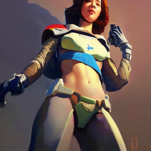 Image similar to greg manchess painting of mary elizabeth winstead as an overwatch character, profile picture, matte painting, bold shapes, hard edges, street art, trending on artstation, by huang guangjian and gil elvgren and sachin teng