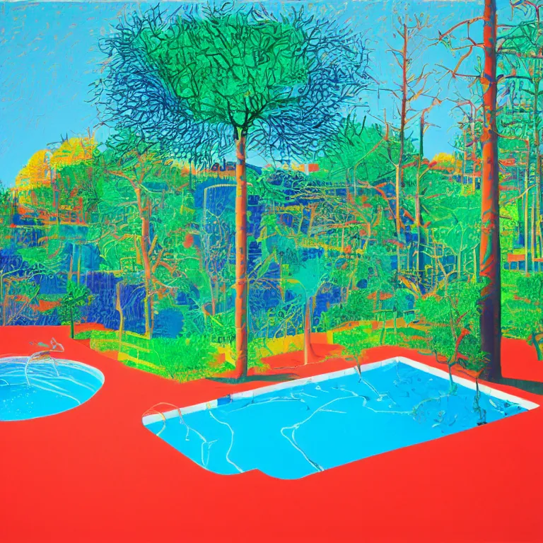 Image similar to dreaming from a new economy and a new financial system for many dollars and bitcoins, painted by David Hockney, airbrush