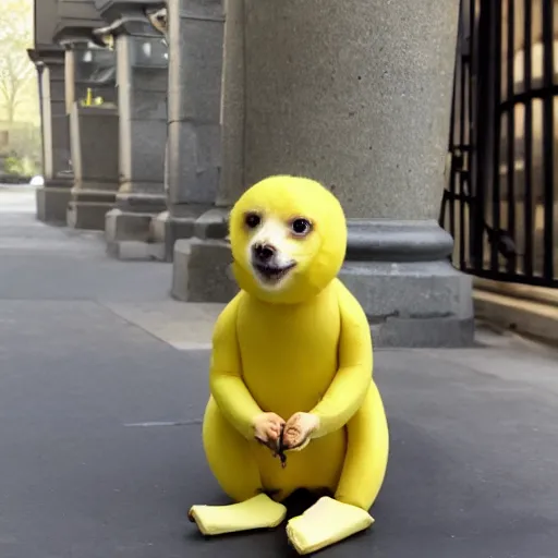 Image similar to banana dressed up for a day at the office