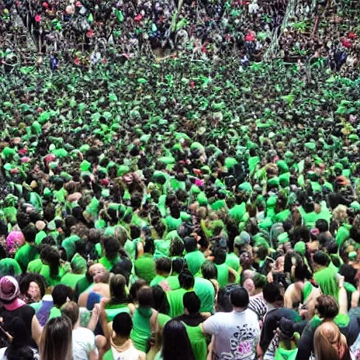 Image similar to photo of the green - giant crushing a crowd of people