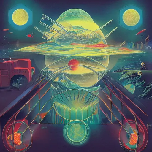 Image similar to science fiction album cover design by Seth McMahon