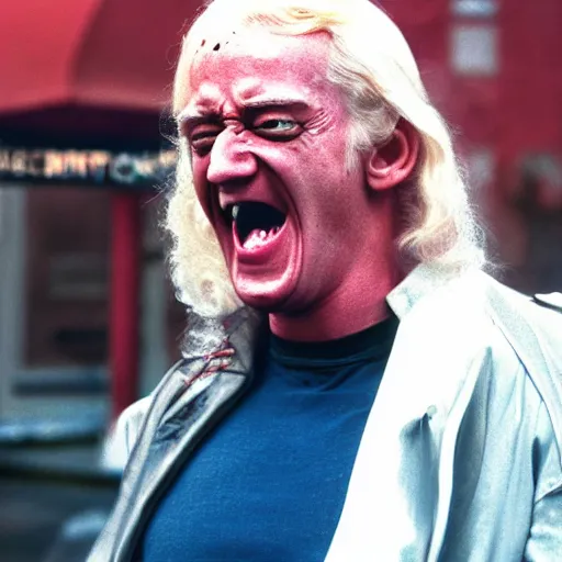 Image similar to Jimmy Saville as Punisher, cinematic, movie still, photorealistic, laughing, 8k,