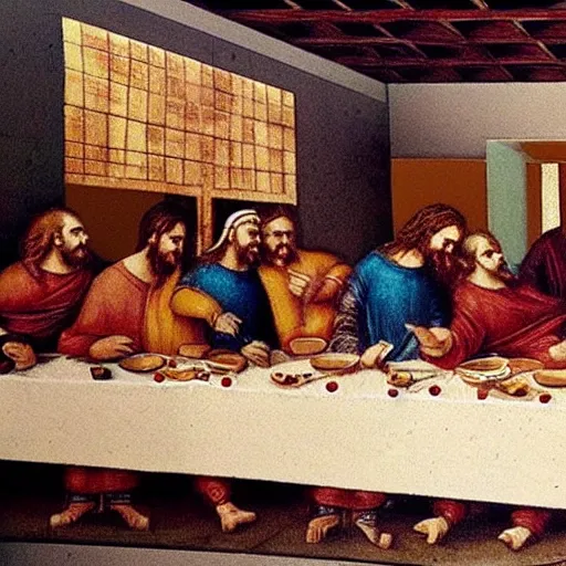 Image similar to the last supper at mcdonalds