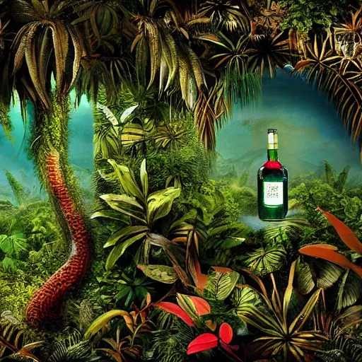 Prompt: jungle in bottle , detailed, elegant, intricate , 8k ,