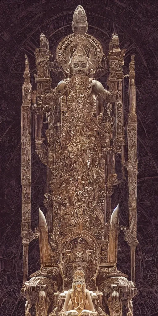 Prompt: symmetry!! anunaki god sitting on a throne, intricate, highly detailed, perfect lighting, perfect composition, 4 k, artstation, artgerm, derek zabrocki, greg rutkowski