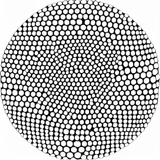 Prompt: large circle encircled by hundreds of smaller circles, coherent, bohr model of an atom