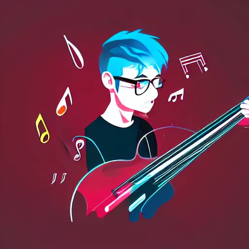 Prompt: a 2 d music studio, design, vector art, digital art, portrait, 4 k, 8 k, sharp focus, smooth, illustration, concept art