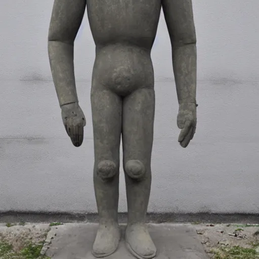 prompthunt: SCP-173 is a reinforced concrete sculpture of unknown origin  measuring 2.0 meters tall and weighing approximately 468 kg. The statue is  vaguely humanoid in shape, although improperly proportioned. Traces of  ketchup