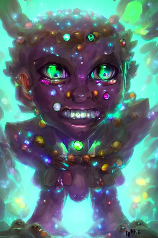 Image similar to a glowing humanoid crystal monster with gemstones for eyes, highly detailed, digital art, sharp focus, trending on art station, anime art style