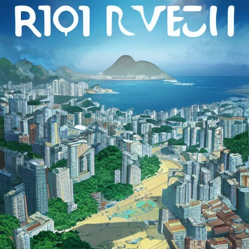 Image similar to rio de janeiro in an anime film, directed by makoto shinkai, art book