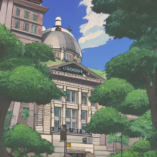 Prompt: Jussieu campus (Sorbonne Université) in the style of studio ghibli, beautiful landscape, intense lighting, 8k, trending on artstation